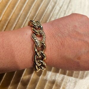 Gold heavy rhinestone Victoria secret bracelet